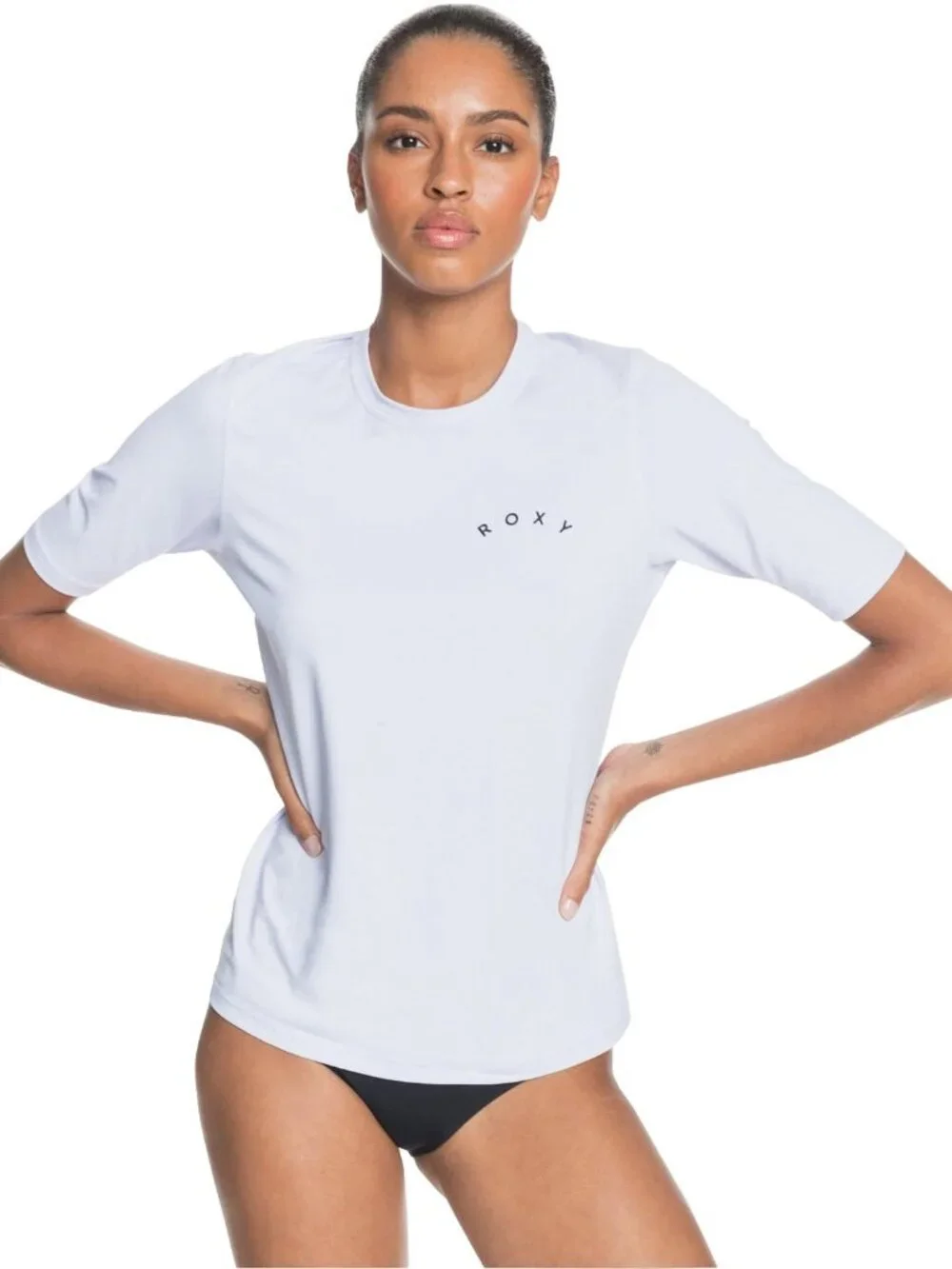 Roxy Enjoy Waves Short Sleeve Rashguard UPF 50 Surf Tee - Light Lilac - Size XL
